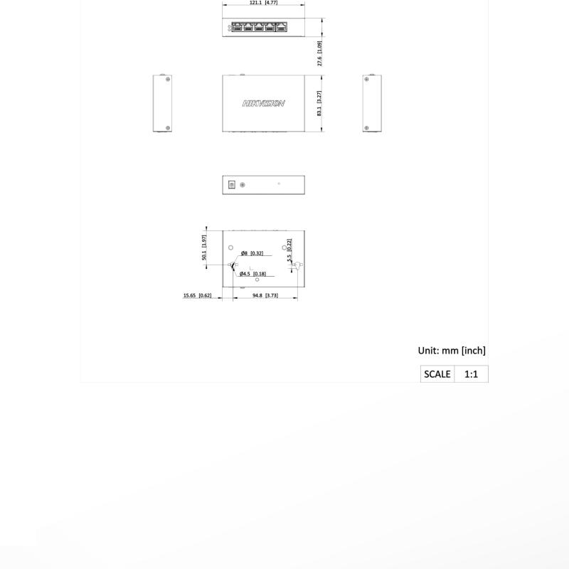 سويتش هيكفيجن 4 منافذ فايبر جيجابت PoE مدار بالكامل