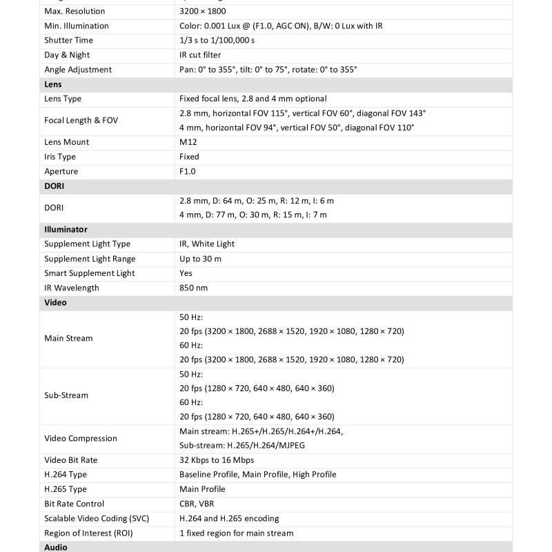 كاميرا دوم هيكفيجن ذكية 6 ميجا ملونة