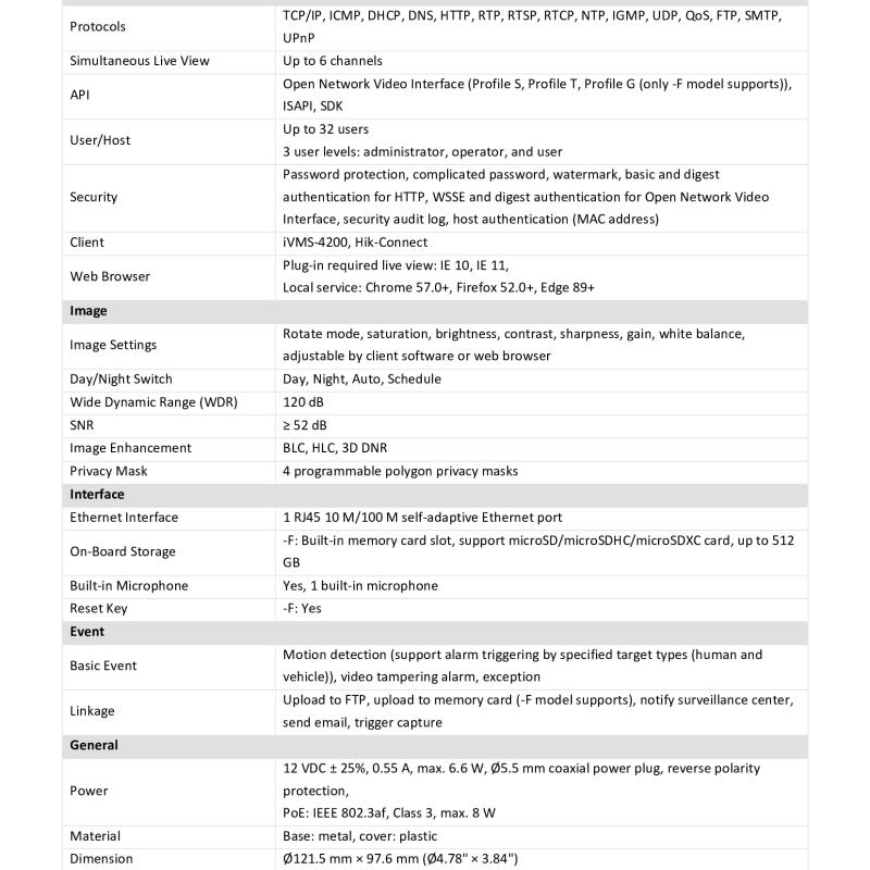 كاميرا دوم هيكفيجن ذكية 6 ميجا ملونة