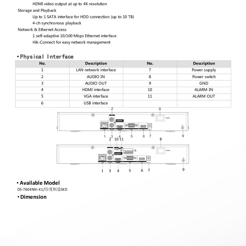 جهاز تسجيل شبكي NVR هيكفيجن 4 قنوات 12MP هارد 10 تيرا