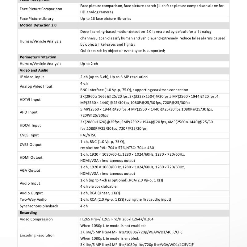 جهاز تسجيل كاميرات DVR هيكفيجن 4 قنوات ذكي AcuSense -