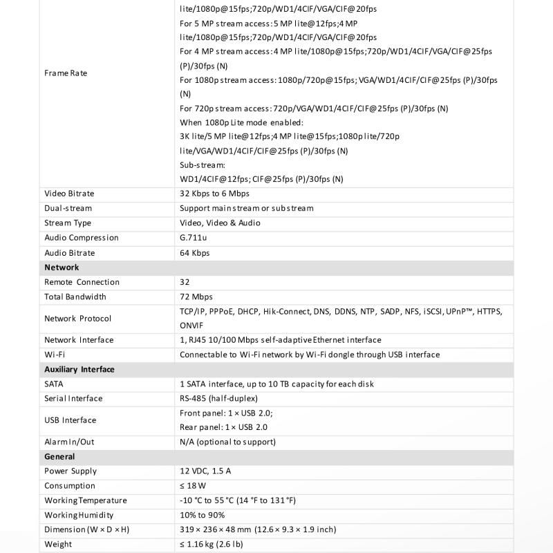 جهاز تسجيل كاميرات DVR هيكفيجن 4 قنوات ذكي AcuSense -