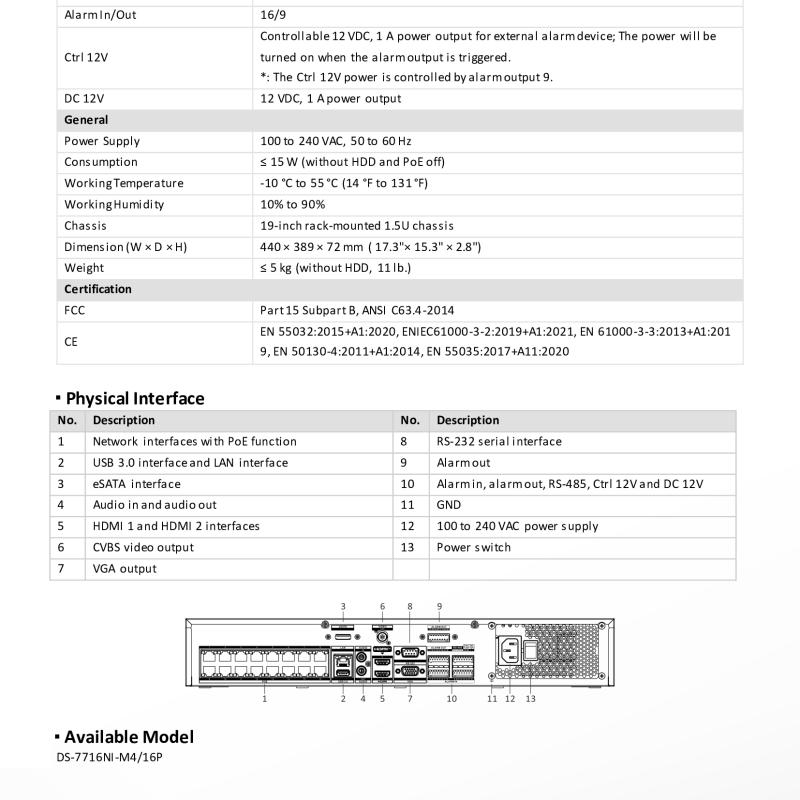 جهاز تسجيل شبكي NVR هيكفيجن 16 قناة PoE دقة 32MP مخرج 8K