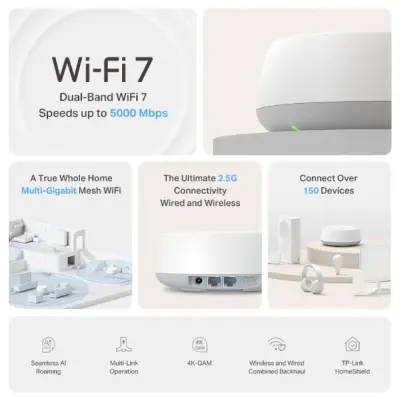 موزع واي فاي BE3600 Whole Home Mesh WiFi 7 من TP-LINK