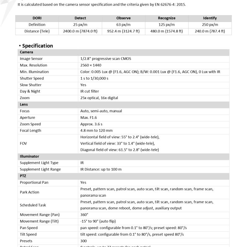 كاميرا 4 ميقا PTZ تدوير وحركة كامله
