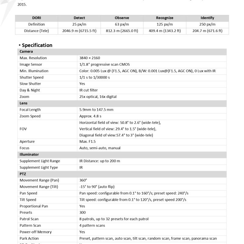 كاميرا 8 ميقا PTZ تدوير كامل