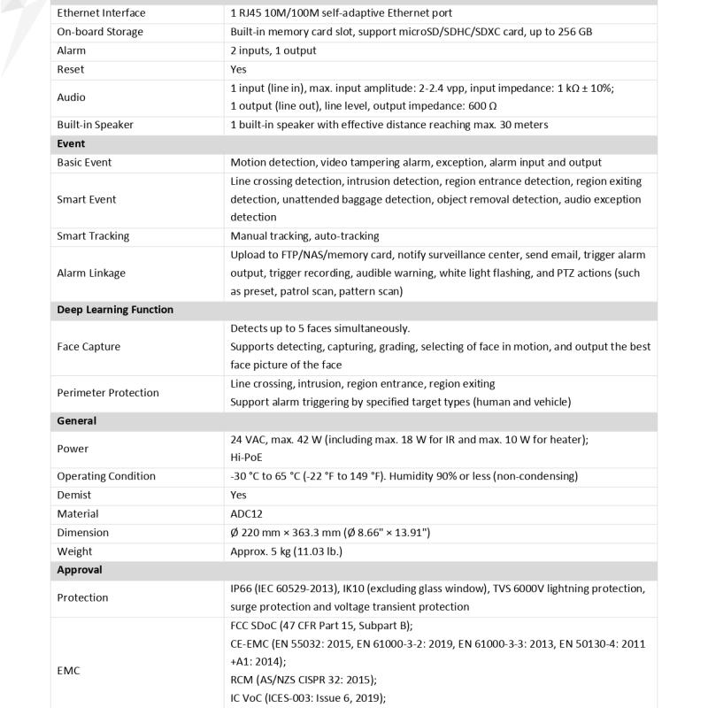 كاميرا 8 ميقا PTZ تدوير كامل