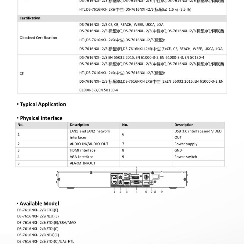 جهاز تسجيل شبكي ذكي NVR هيكفيجن 16 قناة AcuSense (2 هارد)